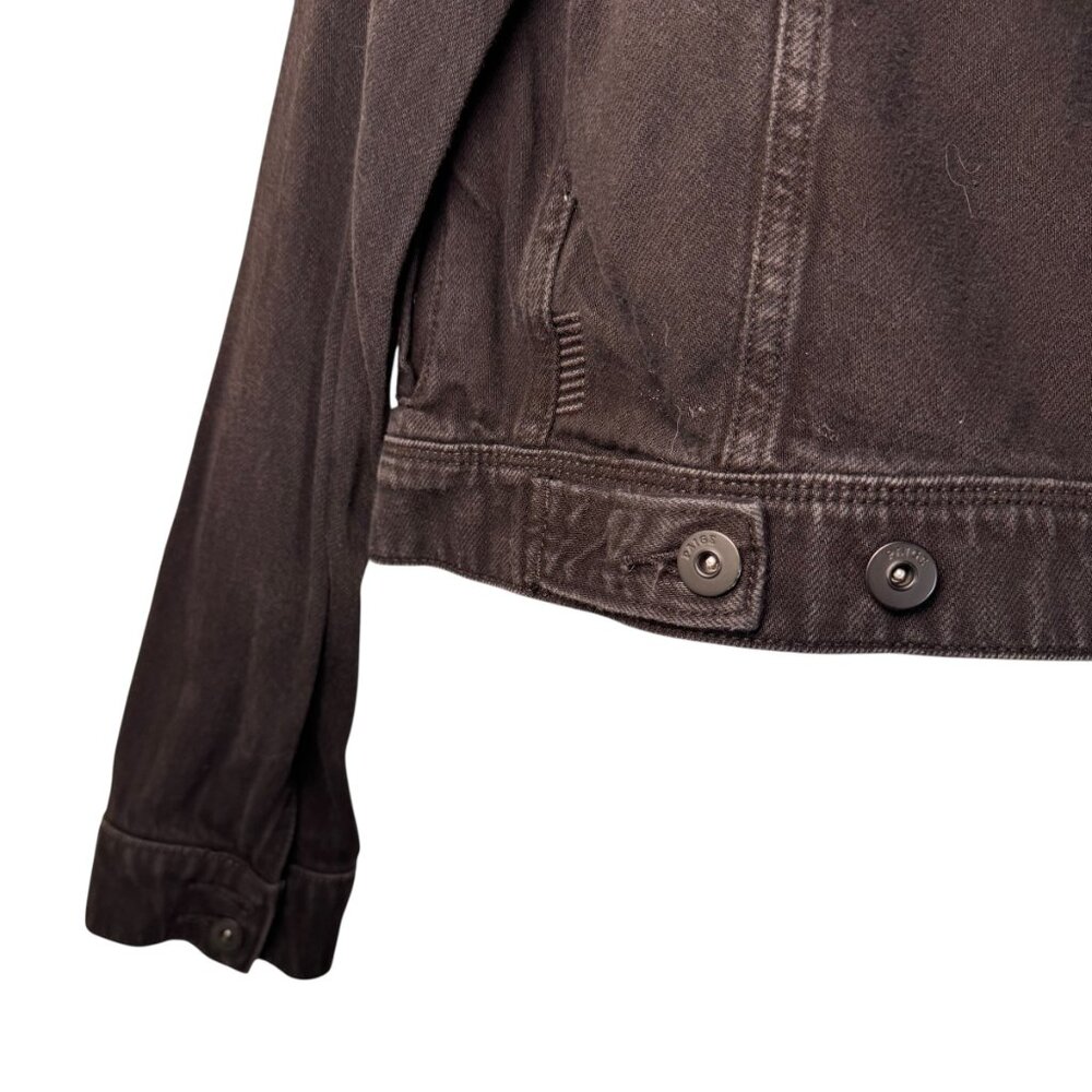 Paige Women's Black Denim Jean Cropped Jacket Coat Goth Punk Emo Metal Grunnge S - Picture 12 of 14